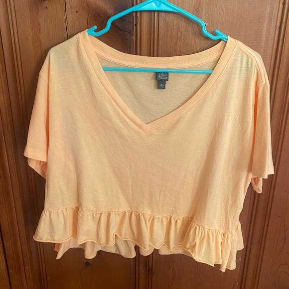 Wild Fable Ruffle V-Neck Crop - Picture 1 of 2
